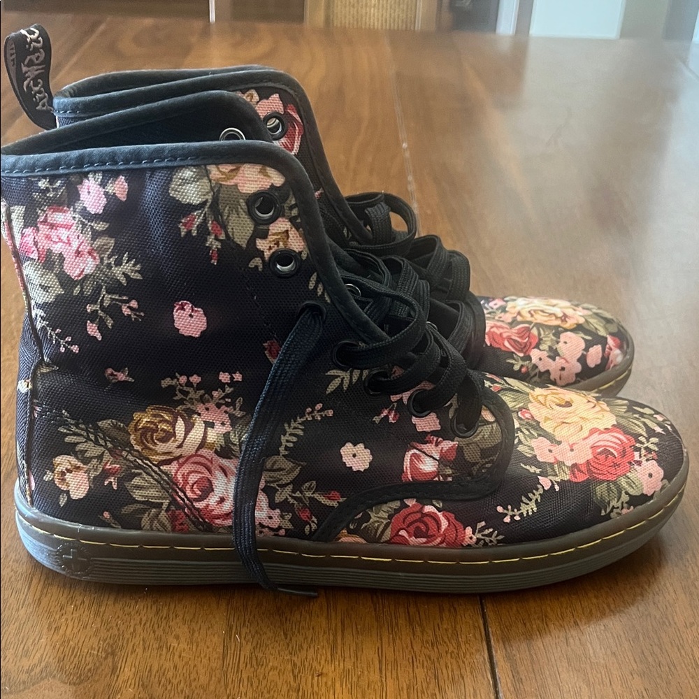 Dr. Martens Black Floral Shoes